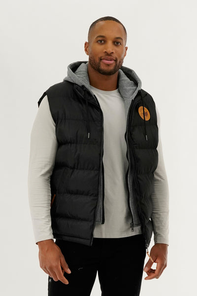 Canada Weather Gear Hooded Puffer Vest - Black - Mens Vests - International Clothiers