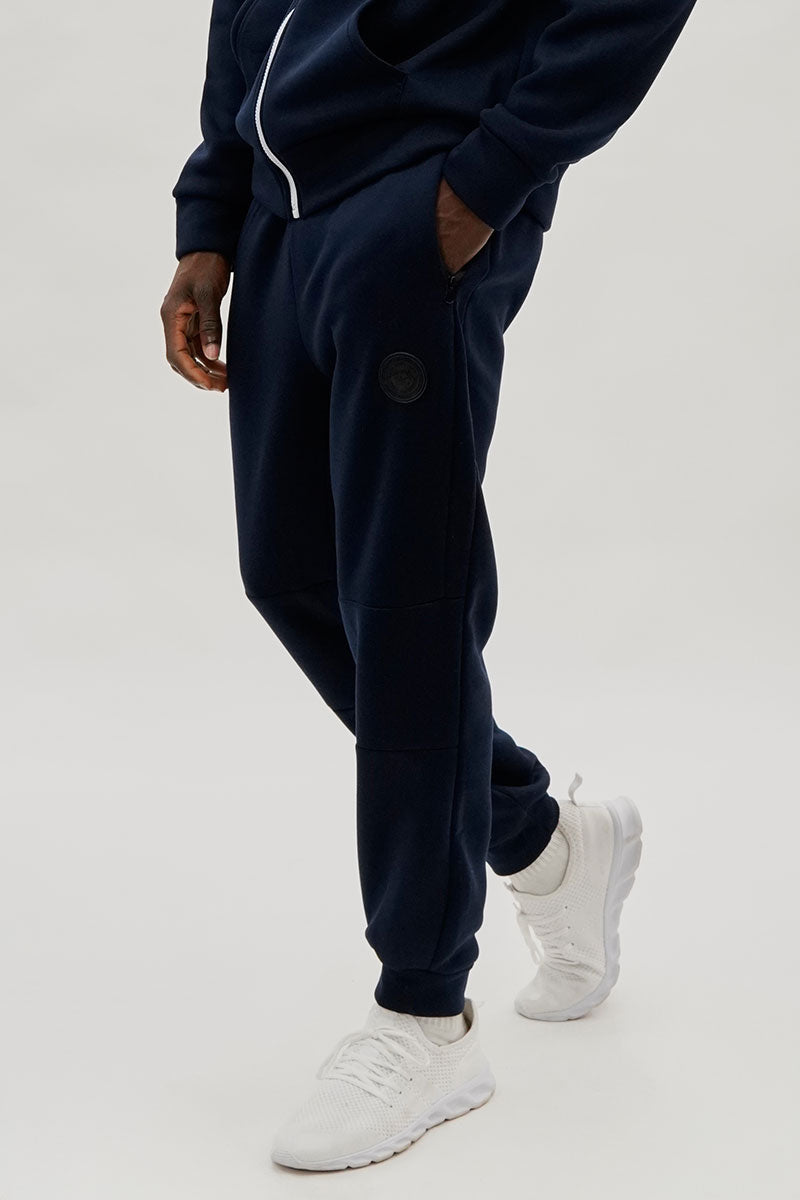 Super Triple Goose Basic Zipper Pocket Joggers - Navy - Mens Joggers & Sweatpants - International Clothiers
