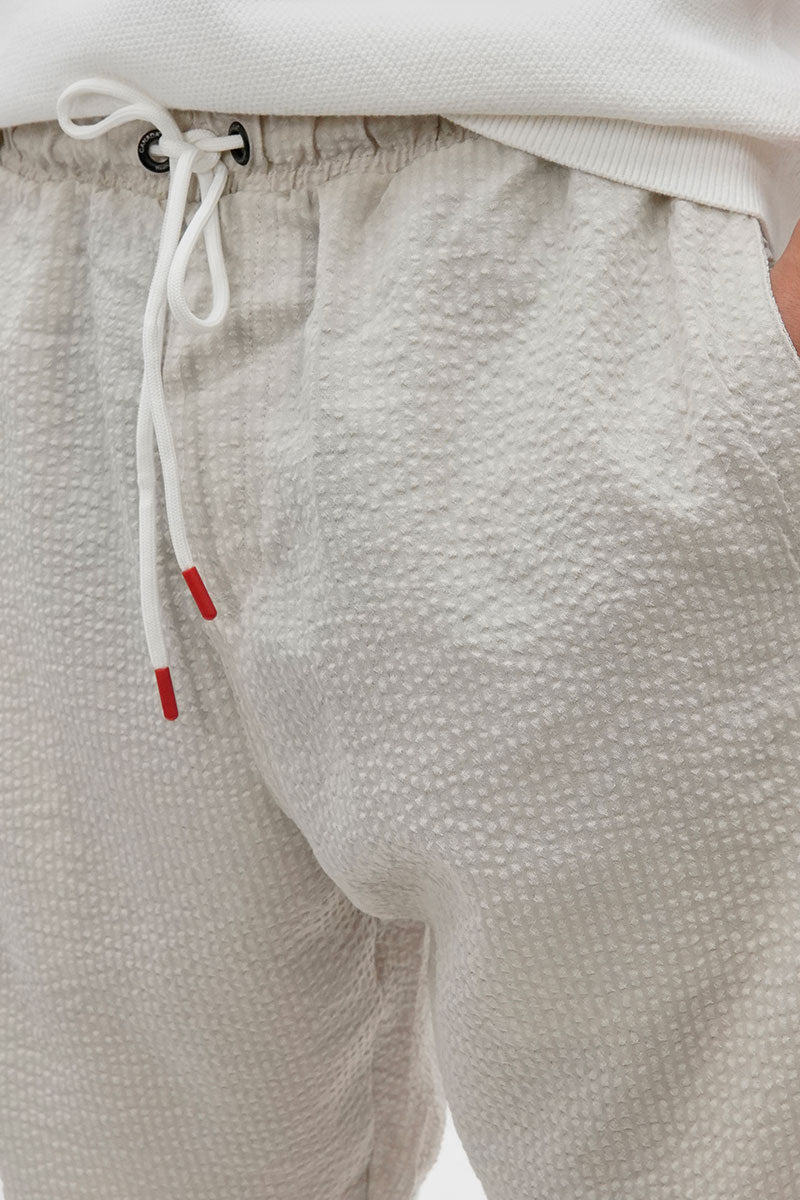 Canada Weather Gear Vintage Textured Tie Waist Shorts - Cream - Mens Shorts & Capris - International Clothiers