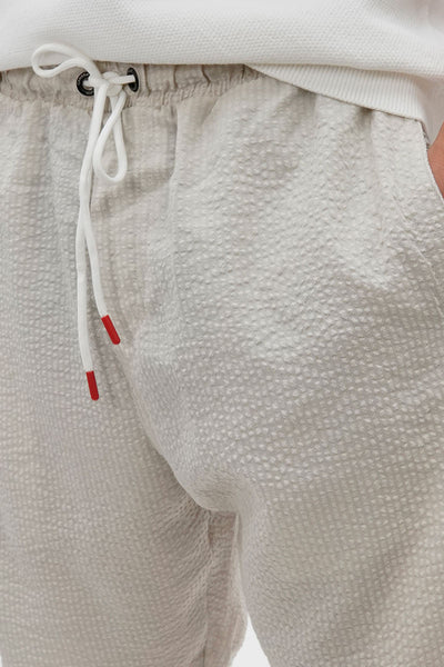 Canada Weather Gear Vintage Textured Tie Waist Shorts - Cream - Mens Shorts & Capris - International Clothiers