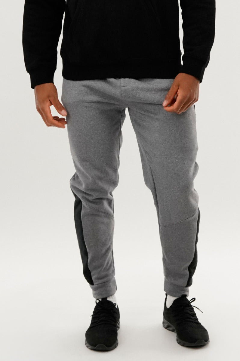 Canada Weather Gear Fleece Contrast Insert Jogger - Grey - Mens Joggers & Sweatpants - International Clothiers