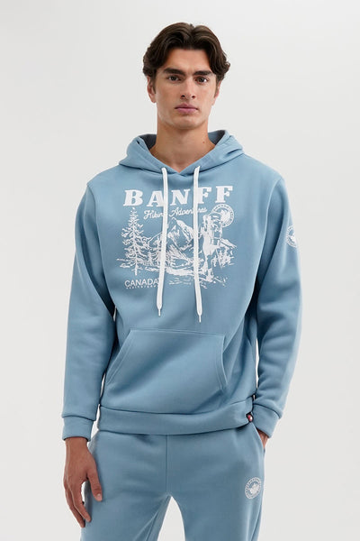 Canada Weather Gear Banff Print Hoodie - Blue - Mens Hoodies & Sweatshirts - International Clothiers