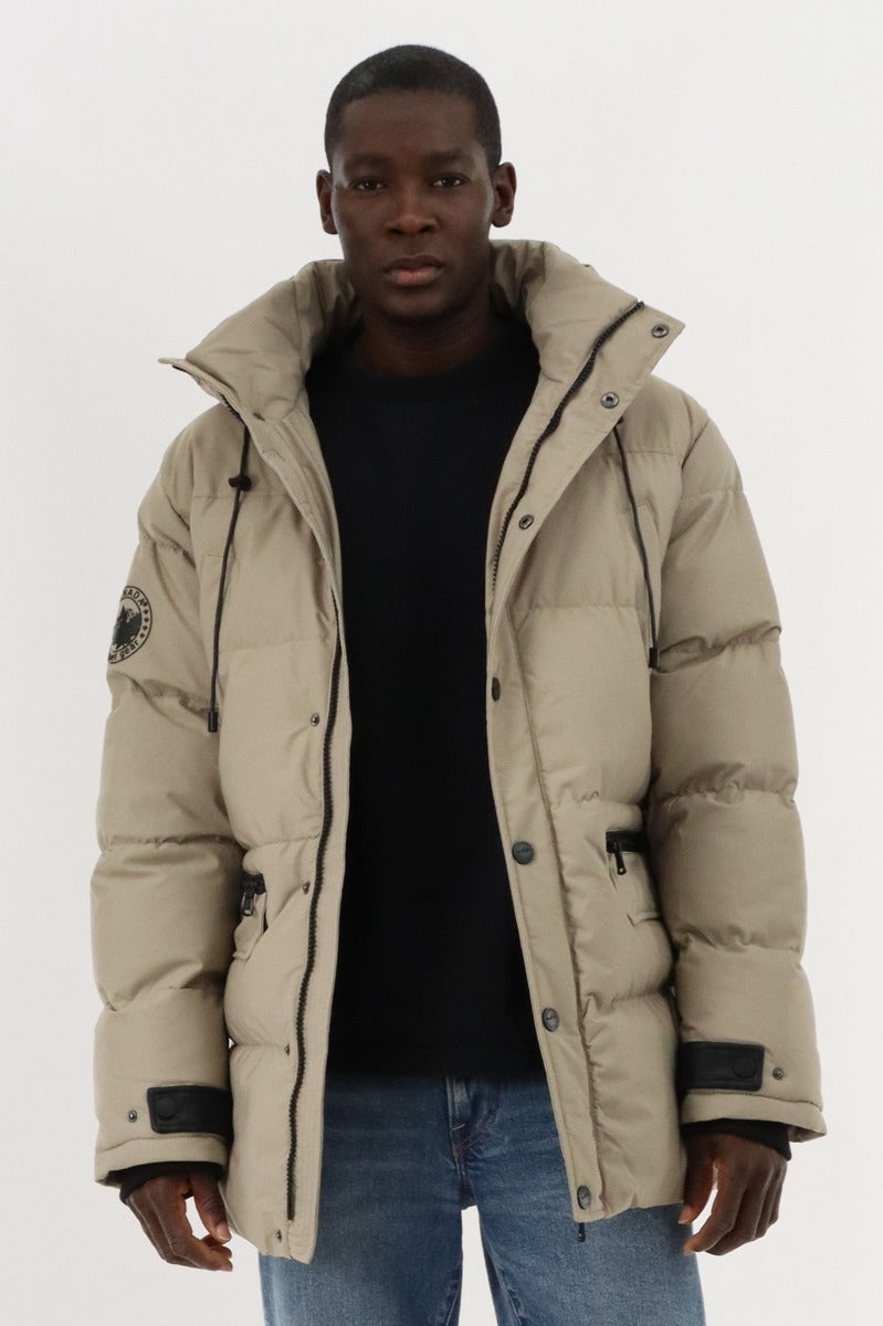 Hip Length Parka Jacket - Taupe