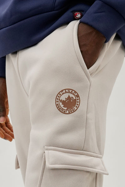 Canada Weather Gear Basic Cargo Joggers - Cream - Mens Joggers & Sweatpants - International Clothiers