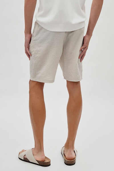 Canada Weather Gear Vintage Textured Tie Waist Shorts - Cream - Mens Shorts & Capris - International Clothiers
