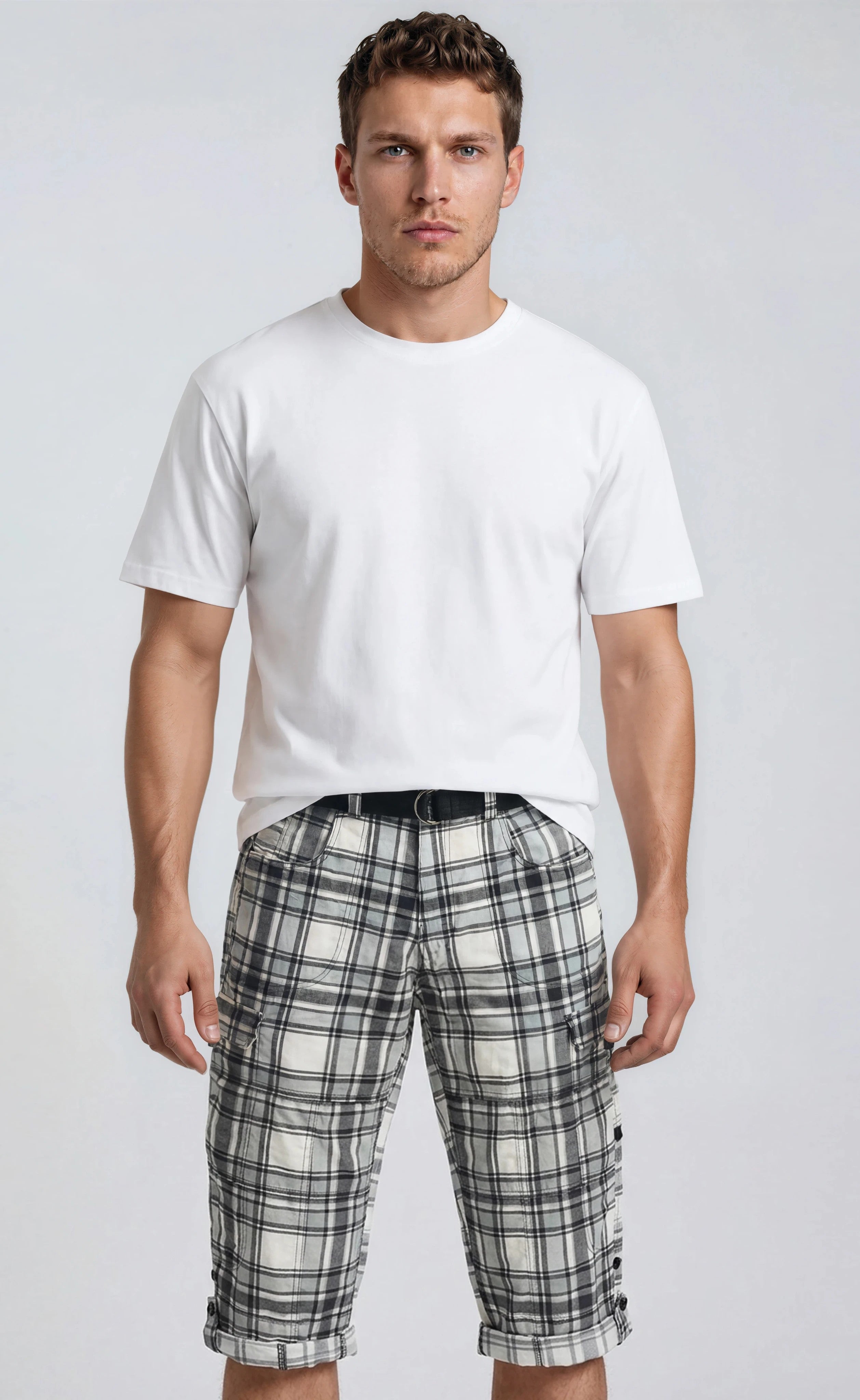 Printed Long Cargo Shorts - Multi