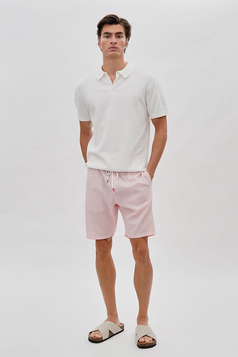 Canada Weather Gear Vintage Textured Tie Waist Shorts - Pink - Mens Shorts & Capris - International Clothiers