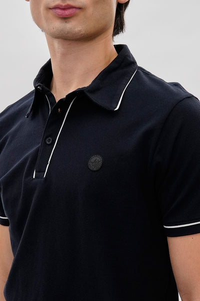 Canada Weather Gear Travel Collection Piping Detail Polo Shirt - Navy - Mens Polo Shirts - International Clothiers