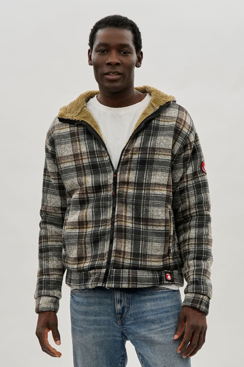 Canada Weather Gear Hooded Sherpa Lined Lightweight Jacket - Beige - Mens Lightweight Jackets - International Clothiers
