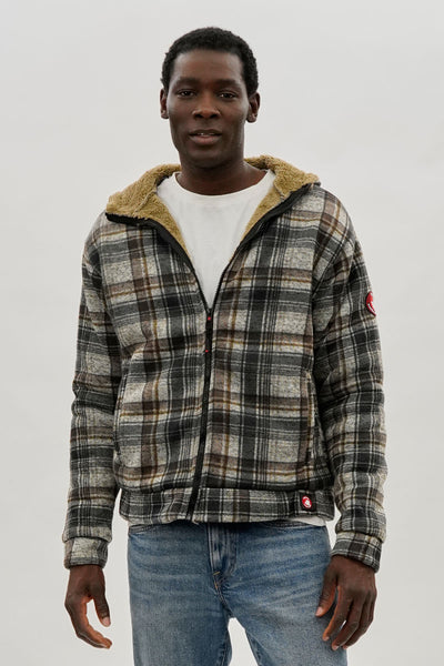 Canada Weather Gear Hooded Sherpa Lined Lightweight Jacket - Beige - Mens Lightweight Jackets - International Clothiers