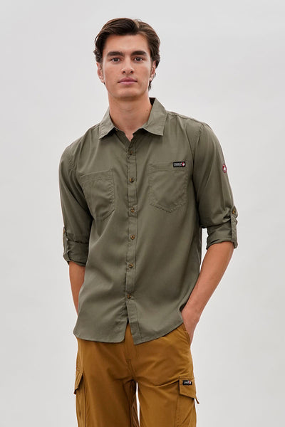 Canada Weather Gear Utility Ripstop Casual Shirt - Olive - Mens Casual Shirts - International Clothiers