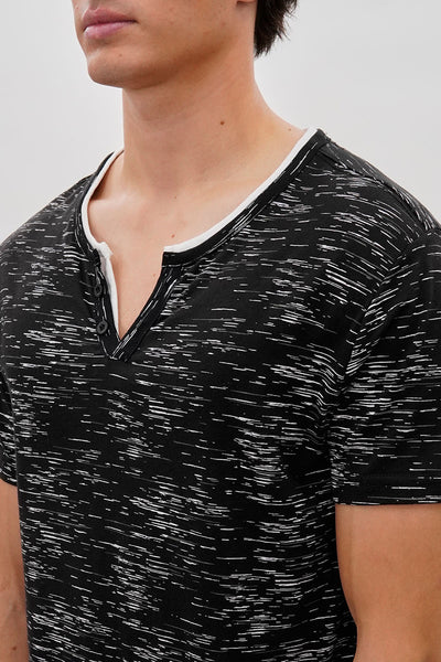 Canada Weather Gear Vintage Short Sleeve Henley Tee - Black - Mens Tees & Tank Tops - International Clothiers