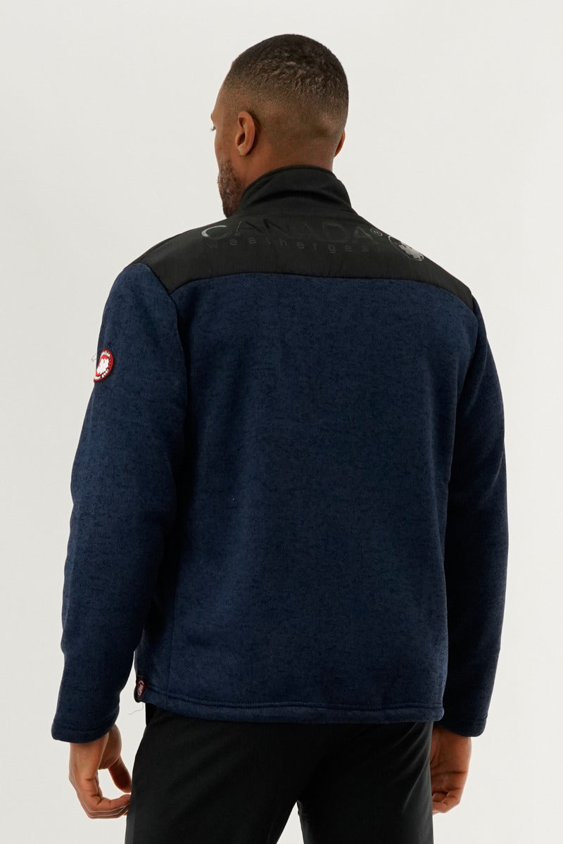 Canada Weather Gear Sherpa Lined Fleece Lightweight Jacket - Navy - Mens Lightweight Jackets - International Clothiers