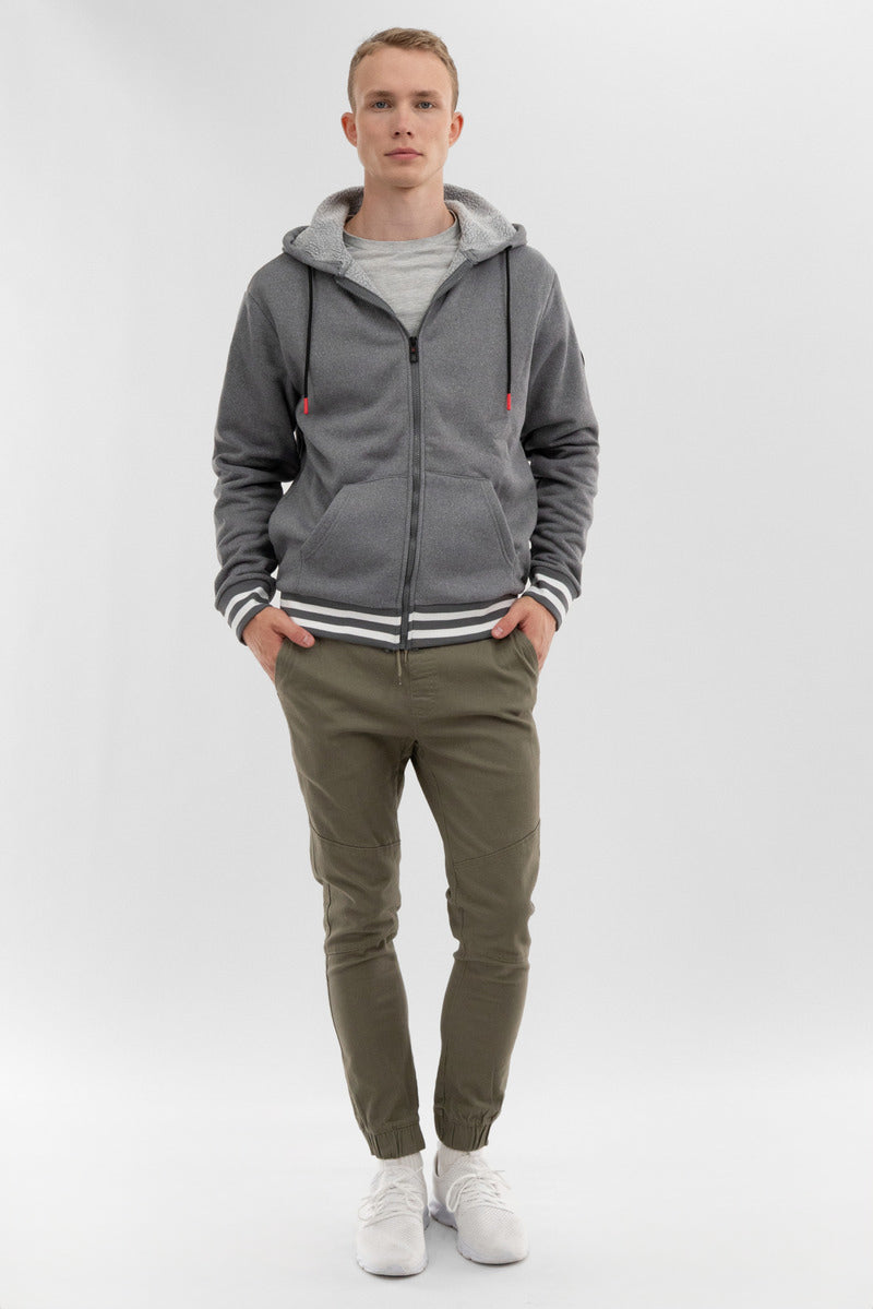 Canada Weather Gear Fleece Lined Zip Up Hoodie - Grey - Mens Hoodies & Sweatshirts - International Clothiers