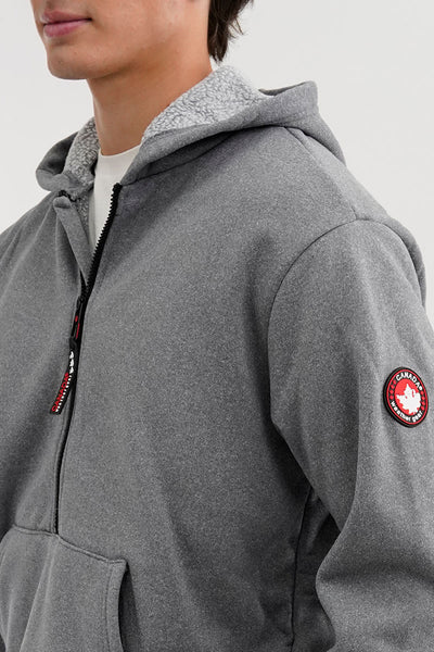 Canada Weather Gear Fleece Half Zip Hoodie - Grey - Mens Hoodies & Sweatshirts - International Clothiers