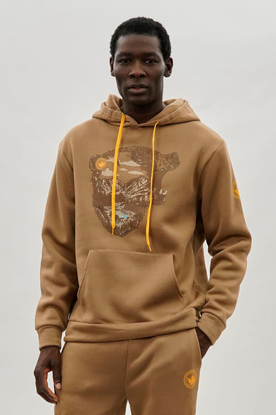 Canada Weather Gear Bear Print Hoodie - Beige - Mens Hoodies & Sweatshirts - International Clothiers