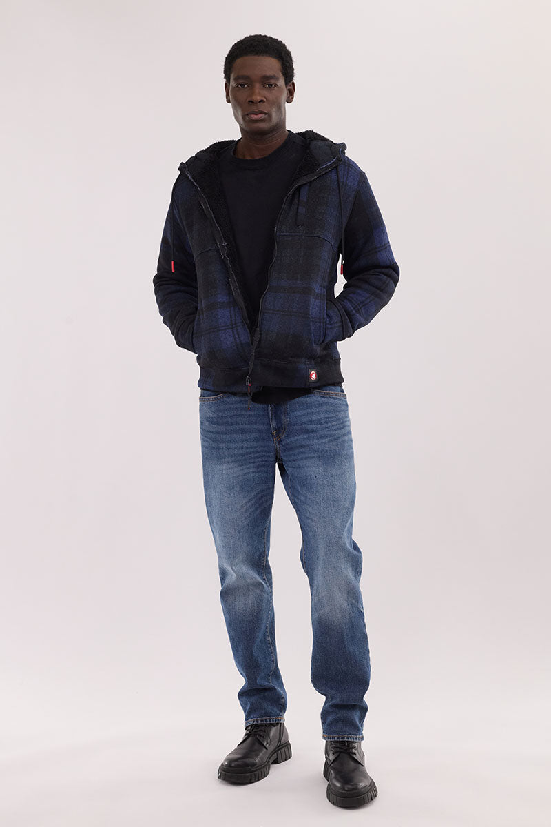 Canada Weather Gear Hooded Sherpa Lined Lightweight Jacket - Navy - Mens Hoodies & Sweatshirts - International Clothiers