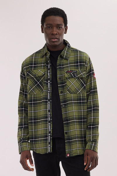 Canada Weather Gear Plaid Button Up Casual Shirt - Olive - Mens Casual Shirts - International Clothiers