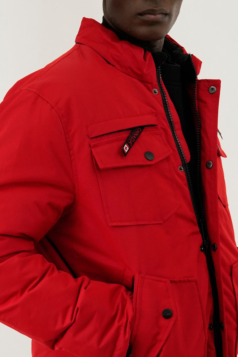 Canada Weather Gear Puffer Bomber Jacket - Red - Mens Bomber Jackets - International Clothiers