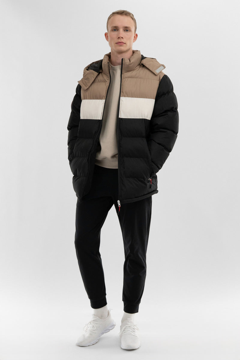 Canada Weather Gear Colour Block Bomber Jacket - Beige - Mens Bomber Jackets - International Clothiers