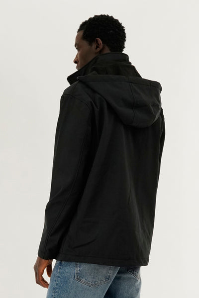 Canada Weather Gear Soft Shell Hooded Lightweight Jacket - Black - Mens Lightweight Jackets - International Clothiers