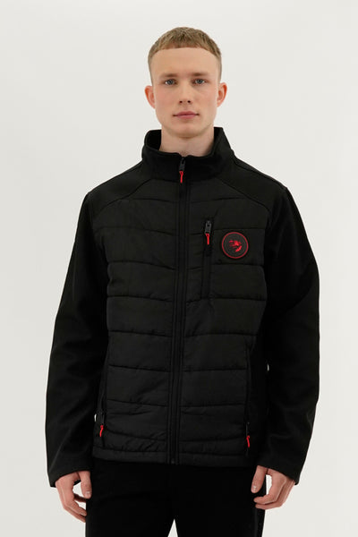 Super Triple Goose Quilted Colour Block Lightweight Jacket - Black - Mens Lightweight Jackets - International Clothiers