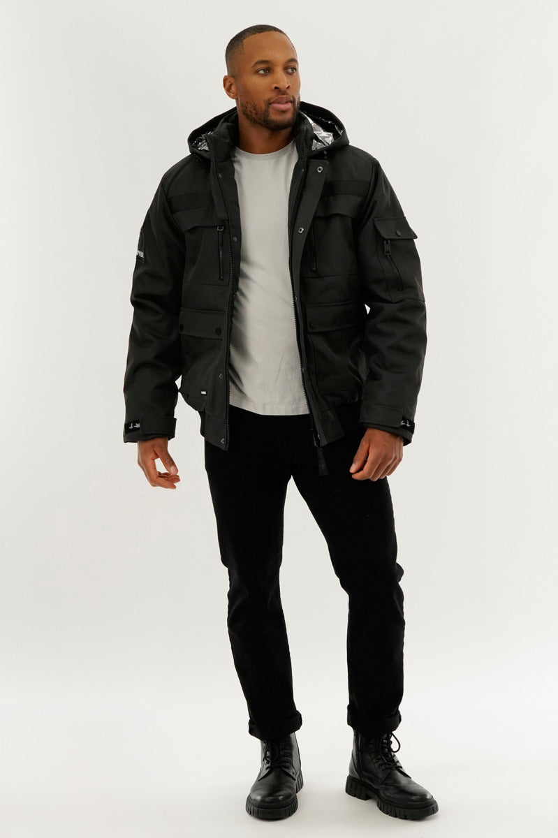 Super Triple Goose Thermal-Foil Lining Bomber Jacket - Black - Mens Bomber Jackets - International Clothiers