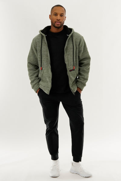 Canada Weather Gear Sherpa Lined Lightweight Jacket - Olive - Mens Lightweight Jackets - International Clothiers