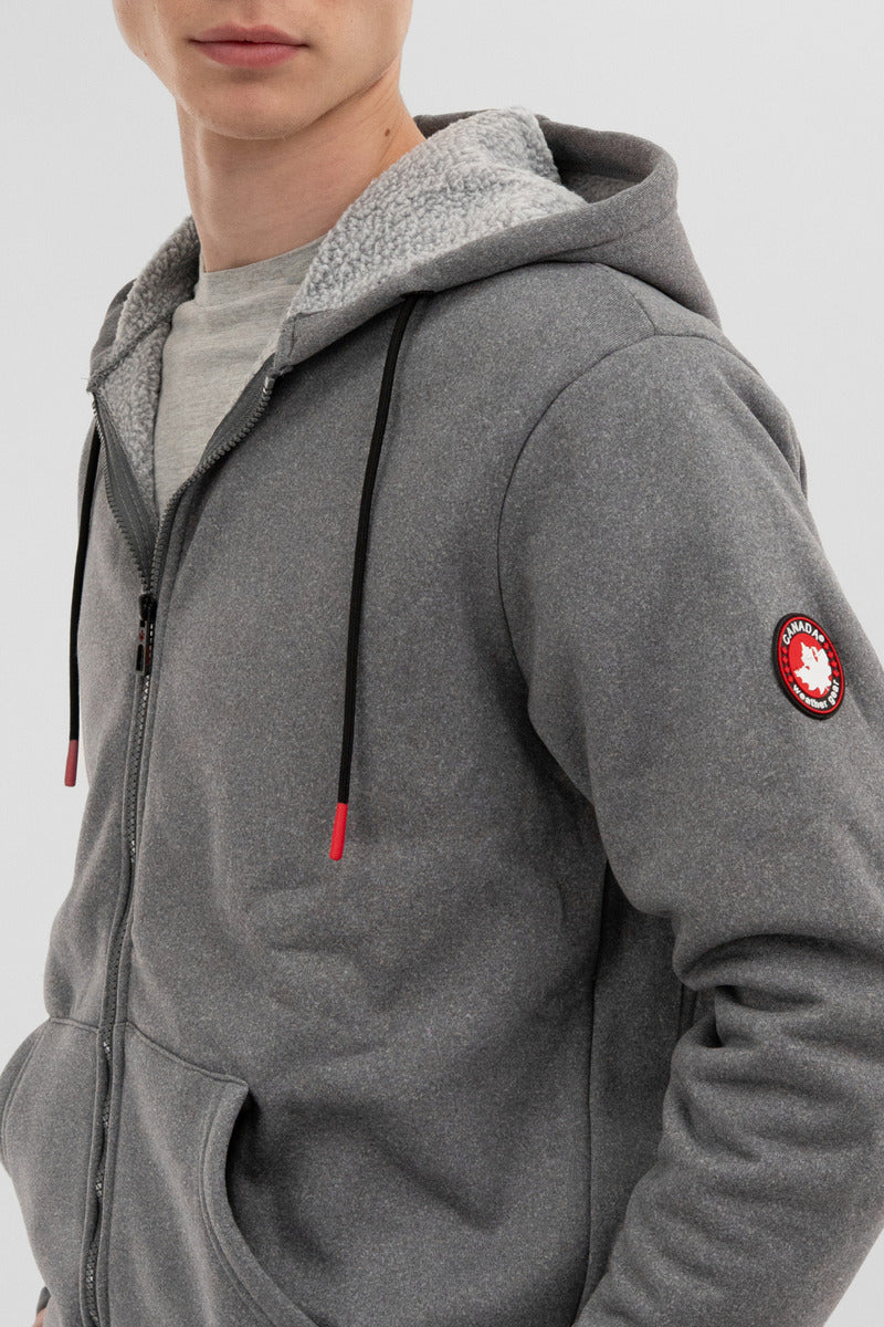Canada Weather Gear Fleece Lined Zip Up Hoodie - Grey - Mens Hoodies & Sweatshirts - International Clothiers