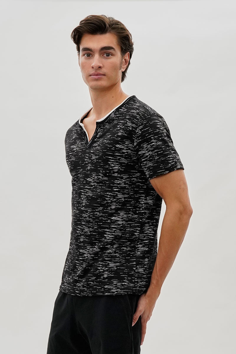 Canada Weather Gear Vintage Short Sleeve Henley Tee - Black - Mens Tees & Tank Tops - International Clothiers