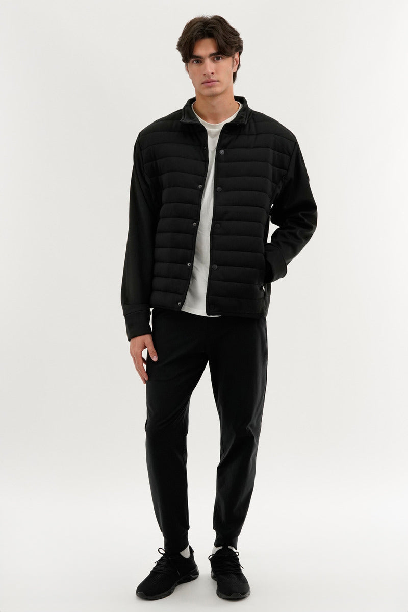 Canada Weather Gear Quilted Snap Button Lightweight Jacket - Black - Mens Lightweight Jackets - International Clothiers