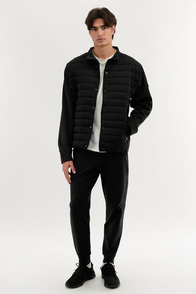 Canada Weather Gear Quilted Snap Button Lightweight Jacket - Black - Mens Lightweight Jackets - International Clothiers