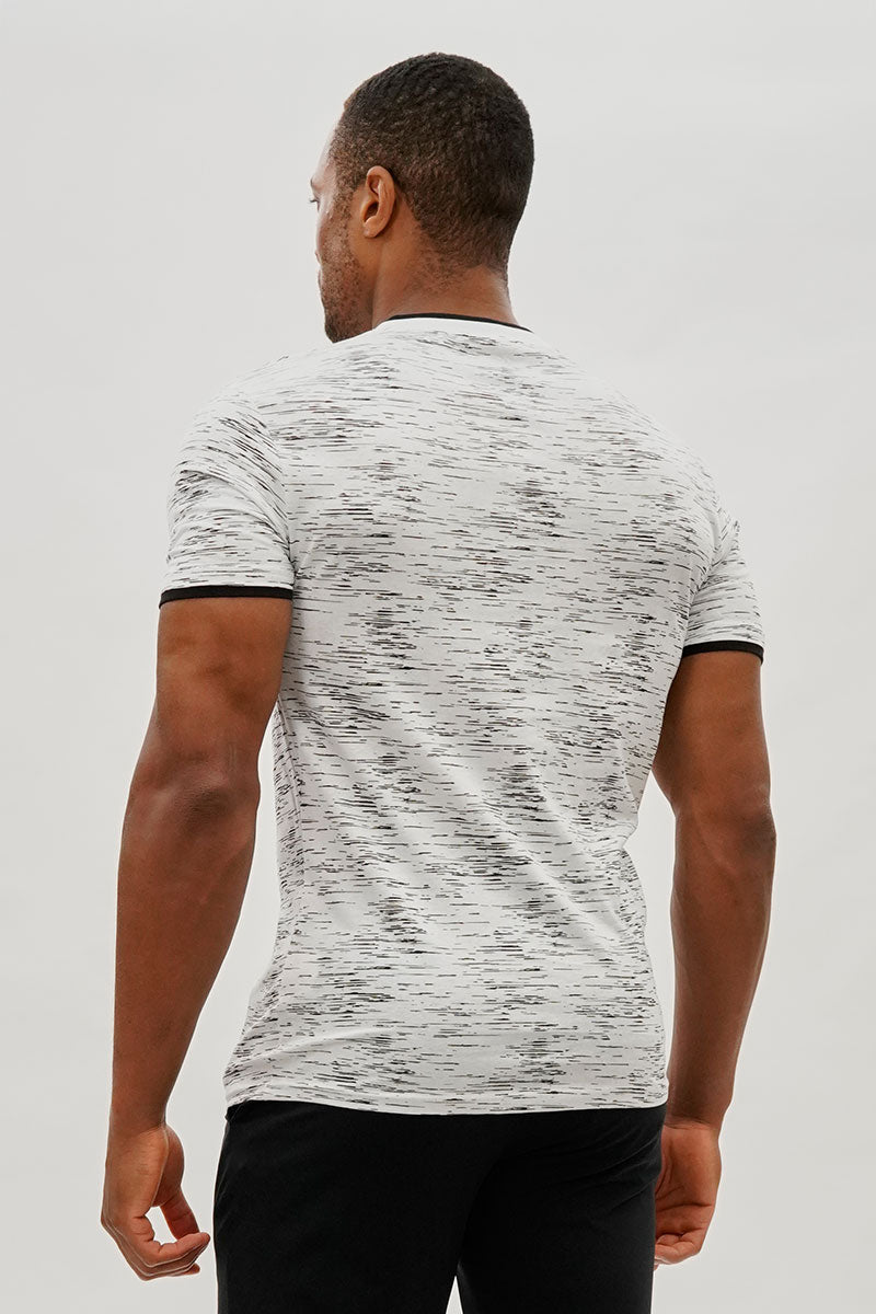 Canada Weather Gear Vintage Patterned V-Neck Tee - White - Mens Tees & Tank Tops - International Clothiers