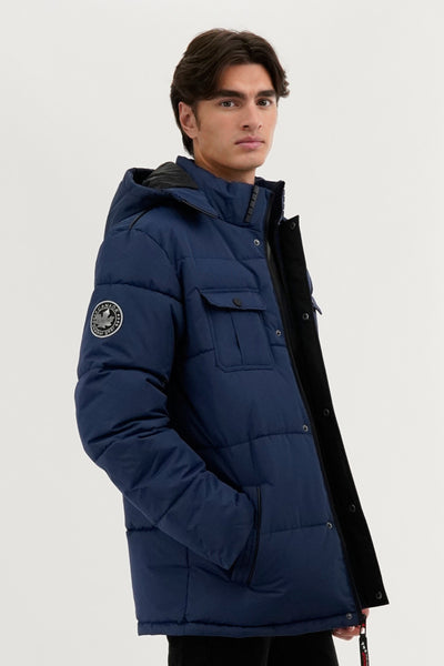 Canada Weather Gear Quilted Puffer Parka Jacket - Navy - Mens Parka Jackets - International Clothiers