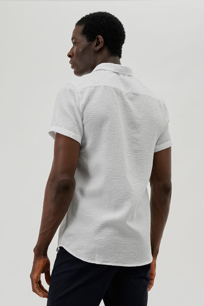 Canada Weather Gear Vintage Textured Button Up Casual Shirt - White - Mens Casual Shirts - International Clothiers