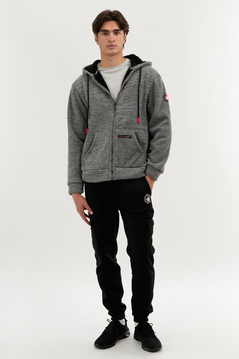 Canada Weather Gear Sherpa Lined Lightweight Jacket - Grey - Mens Lightweight Jackets - International Clothiers