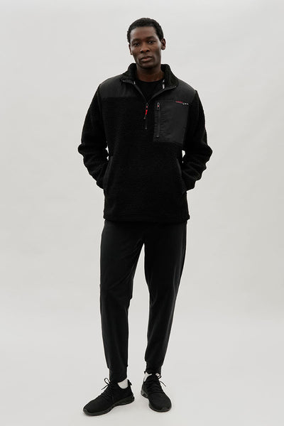 Canada Weather Gear Fleece Sherpa Pullover Sweater - Black - Mens Pullover Sweaters - International Clothiers