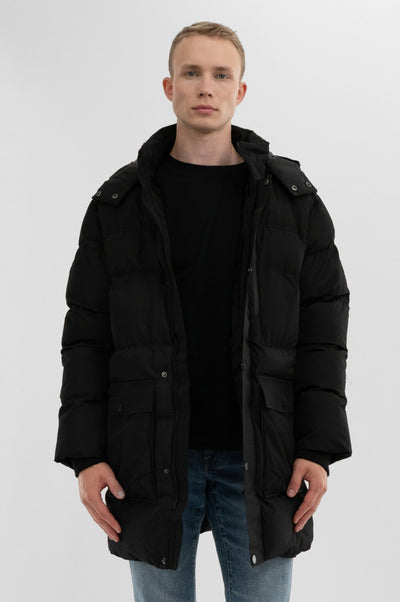 Canada Weather Gear Puffer Parka Jacket - Black - Mens Parka Jackets - International Clothiers