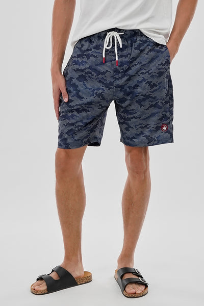 Canada Weather Gear Digi Camo Print Elastic Surf Shorts - Navy - Mens Shorts & Capris - International Clothiers