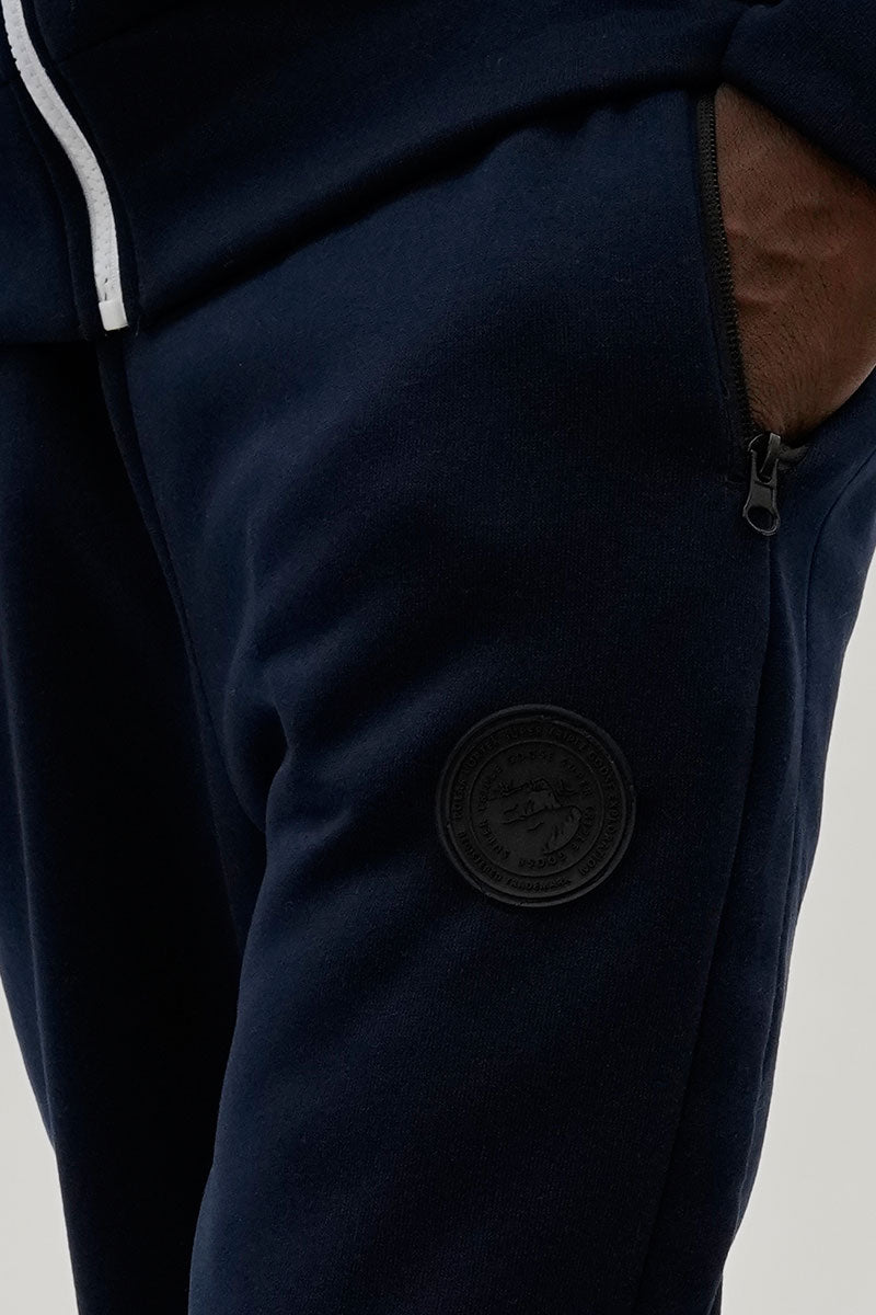 Super Triple Goose Basic Zipper Pocket Joggers - Navy - Mens Joggers & Sweatpants - International Clothiers