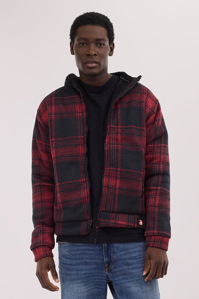 Canada Weather Gear Hooded Sherpa Lined Lightweight Jacket - Red - Mens Hoodies & Sweatshirts - International Clothiers