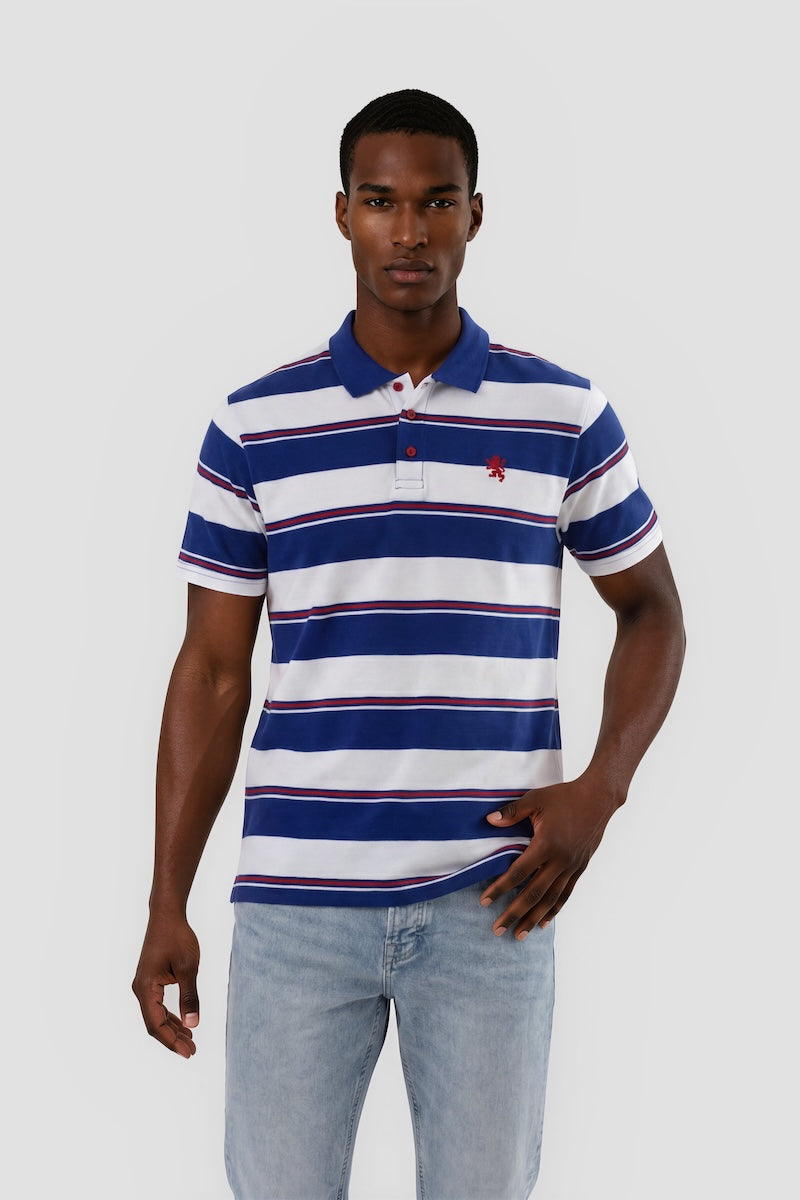 Short Sleeve Striped Polo Shirt