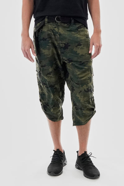 Canada Weather Gear Belted Camo Print Cargo Shorts - Olive - Mens Shorts & Capris - International Clothiers