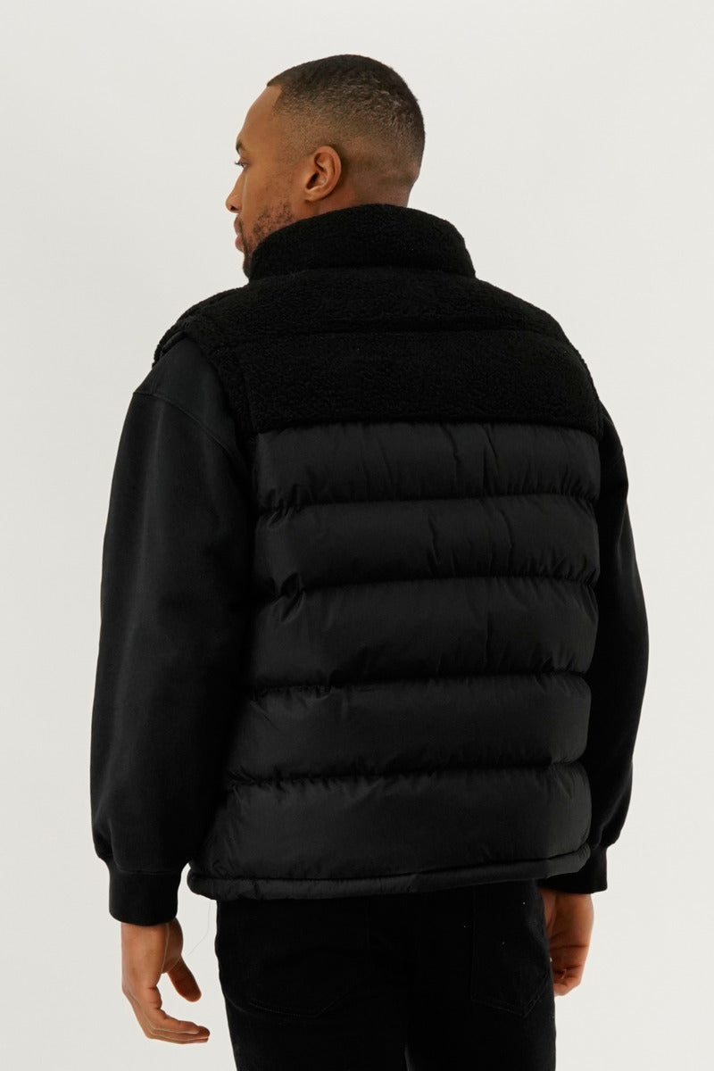 Canada Weather Gear Sherpa Panel Bubble Vest - Black - Mens Vests - International Clothiers