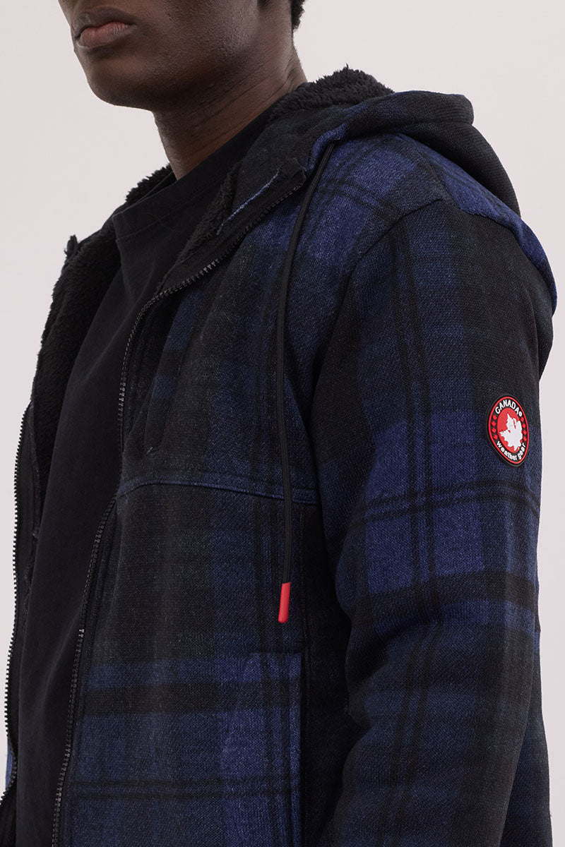 Canada Weather Gear Hooded Sherpa Lined Lightweight Jacket - Navy - Mens Hoodies & Sweatshirts - International Clothiers