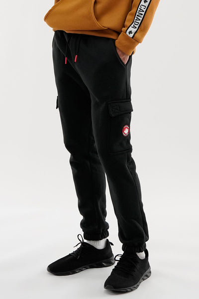 Canada Weather Gear Fleece Cargo Joggers - Black - Mens Joggers & Sweatpants - International Clothiers