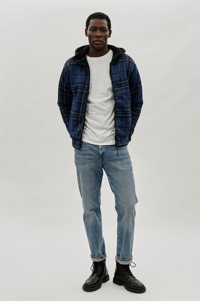 Canada Weather Gear Hooded Sherpa Lined Lightweight Jacket - Navy - Mens Lightweight Jackets - International Clothiers