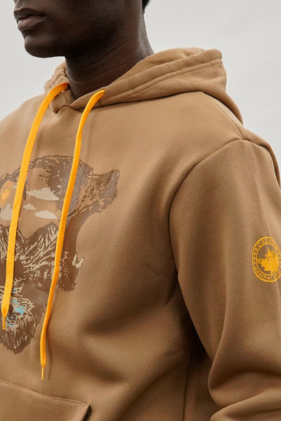 Canada Weather Gear Bear Print Hoodie - Beige - Mens Hoodies & Sweatshirts - International Clothiers