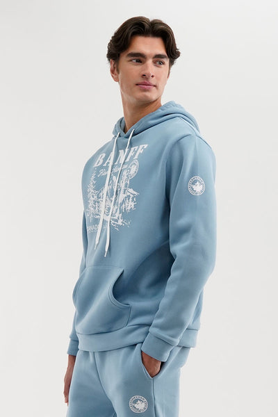 Canada Weather Gear Banff Print Hoodie - Blue - Mens Hoodies & Sweatshirts - International Clothiers
