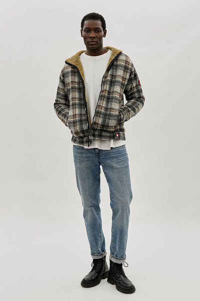 Canada Weather Gear Hooded Sherpa Lined Lightweight Jacket - Beige - Mens Lightweight Jackets - International Clothiers
